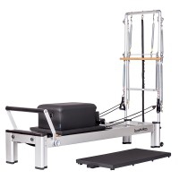 Reformer Monitor with aluminum tower: Ideal for performing multiple strength and elasticity exercises (includes mat and box)